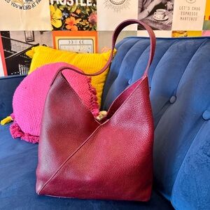 Portland Leather Deep Red Hobo Bag